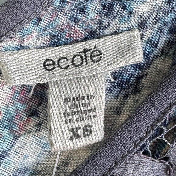 Ecote Tiered Tank Top Womens XS Tunic Boho Watercolor Layered Crochet - Picture 2 of 13